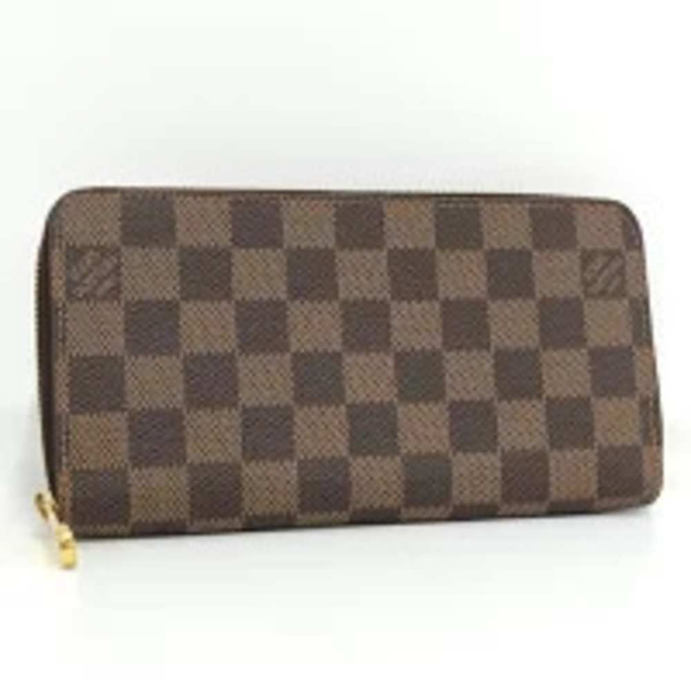 LOUIS VUITTON Zippy Wallet Round Zipper Long Damier Ebene Brown